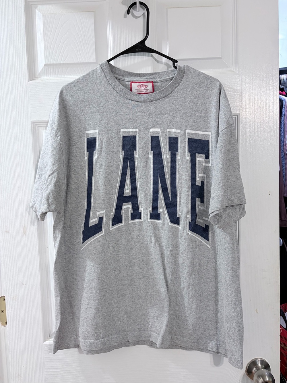 Lane New York by Thomas Lane Gray Oversized Graphic T-Shirt XL Vintage Style